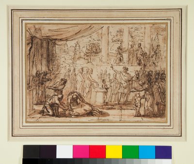 Antique Sacrifice in a Temple by Nicolas Poussin