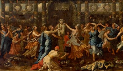 Hymenaios Disguised as a Woman During an Offering to Priapus (detail) by Nicolas Poussin