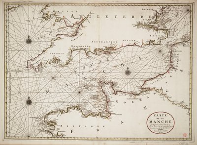 Chart of the English Channel and the Atlantic Coasts of Southern Britain and Northern France by Nicolas Sanson D