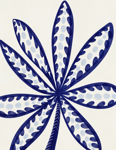 Blue Tropical Leaf by Nikita Jariwala