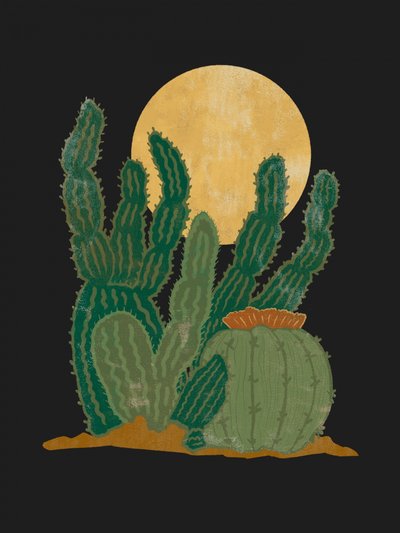 Cacti Under Golden Moon by Nikita Jariwala