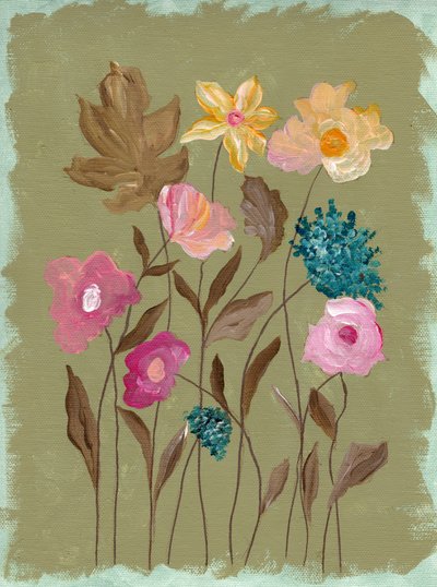 Painterly Garden Blooms by Nikita Jariwala