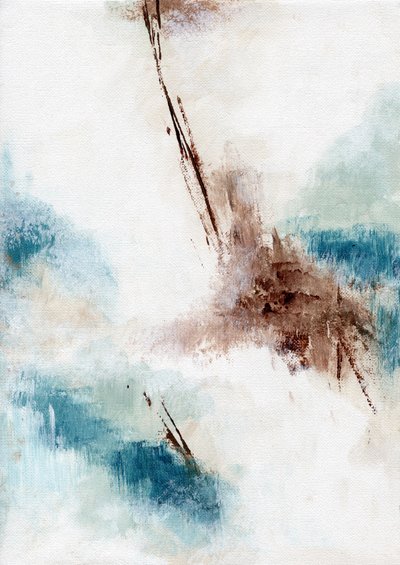 Textured Blue Brown Abstract by Nikita Jariwala