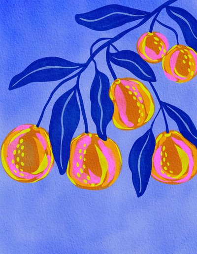 Vibrant Citrus Branch by Nikita Jariwala
