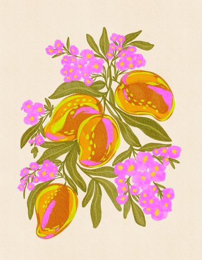 Vibrant Tropical Mangoes by Nikita Jariwala
