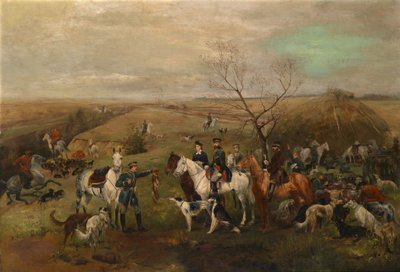 Hunting Party with Emperor Alexander III and Empress Maria Feodorovna by Nikolai Semyonovich Samokish