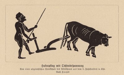 Ancient Greek ox-drawn plough by Nikosthenes