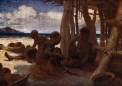 Old Women making Pottery, British New Guinea by Norman Hardy