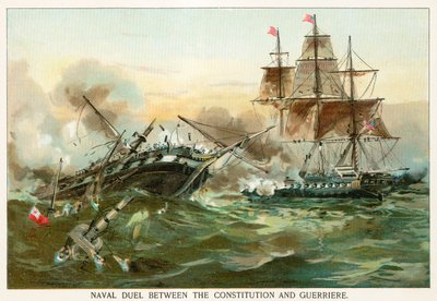 Naval Duel between the Constitution and Guerriere by North American