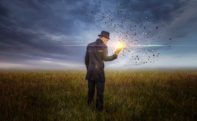 Man with Magic Book by Nuno Araujo