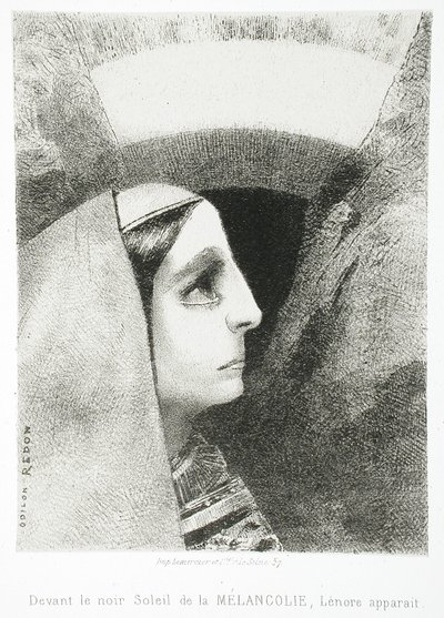 To Edgar Poe (Before the Black Sun of Melancholy, Lenore Appears) by Odilon Redon