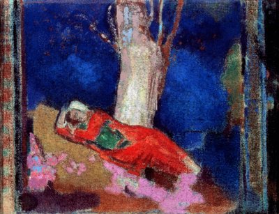 A Woman Lying under the Tree by Odilon Redon