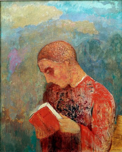 Alsace or, Monk Reading by Odilon Redon
