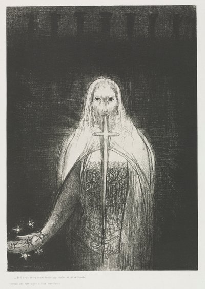 And He Had in His Right Hand Seven Stars; and Out of His Mouth Went a Sharp Two-Edged Sword by Odilon Redon