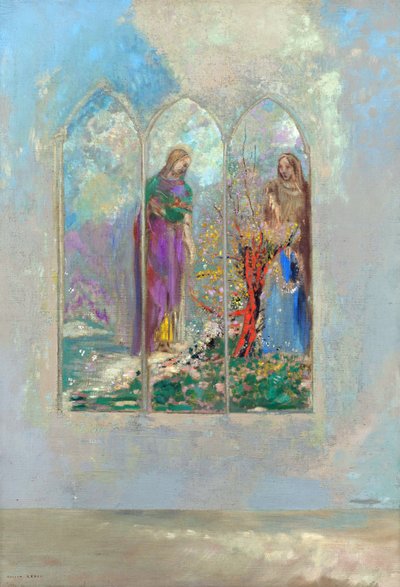 Devotion Near a Red Bush by Odilon Redon
