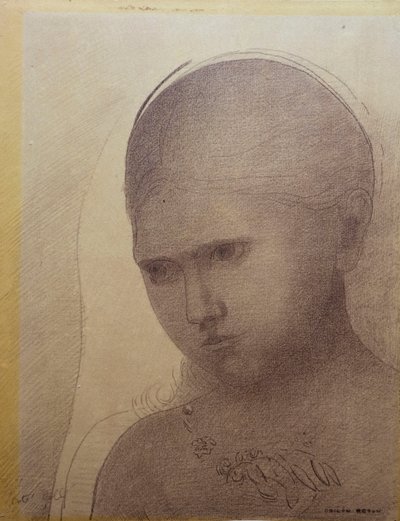 Woman Three-Quarters to the Left by Odilon Redon