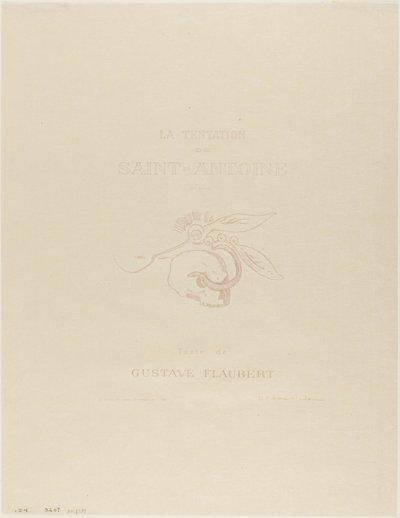 Frontispiece/Title Plate for the Tentation de St. Antoine by Odilon Redon