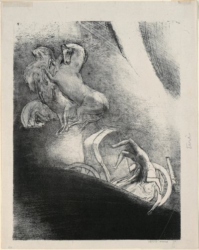 He Falls Head Foremost Into the Abyss, Plate 17 of 24 by Odilon Redon