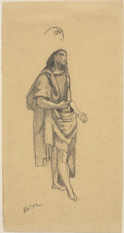Saint John the Baptist, with Sketch of Head by Odilon Redon