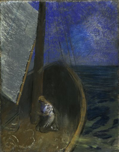 Holy Woman in a Boat by Odilon Redon