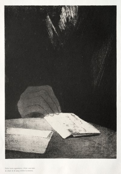 The Haunted House: It Was a Hand, Seemingly as Much of Flesh and Blood as My Own by Odilon Redon