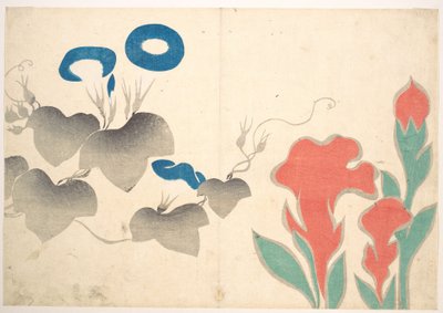 Design of Morning-glory and Other Flowers by Ogata Korin