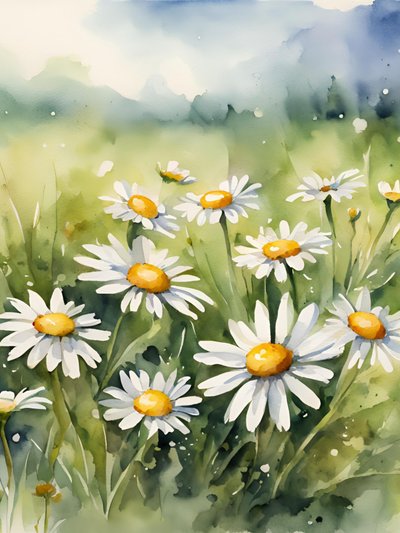 Blooming Daisy Field by Ohkimiko
