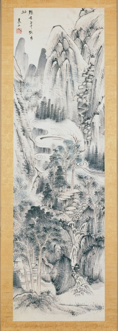 Mountain Landscape, Early 19th Century by Okada Beisanjin