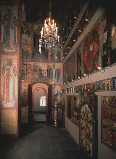 Interior with the Iconostasis in the Saint Robe Church in the Moscow Kremlin, 1627 by Old Russian Architecture