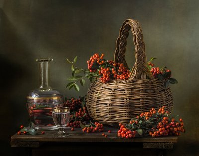 Harvest Berries And Decanter by Olga Aleksandrovna