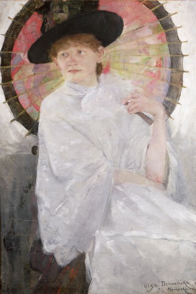 Portrait of a Lady with a Japanese Parasol by Olga Boznanska
