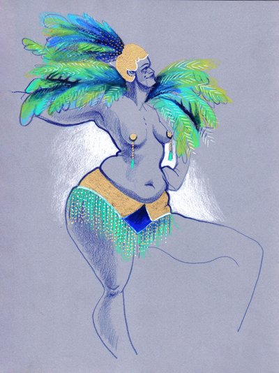 Confident Feathered Dancer by Olga Skomorokhova