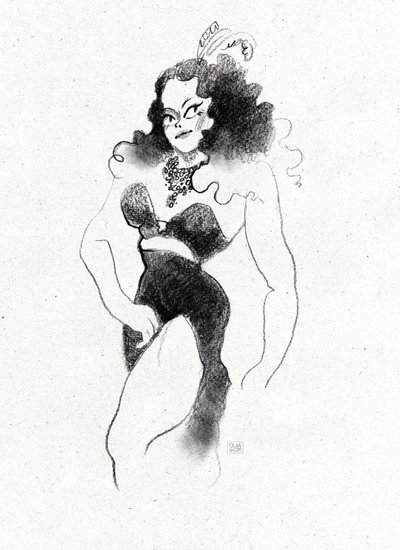 Retro Burlesque Diva by Olga Skomorokhova