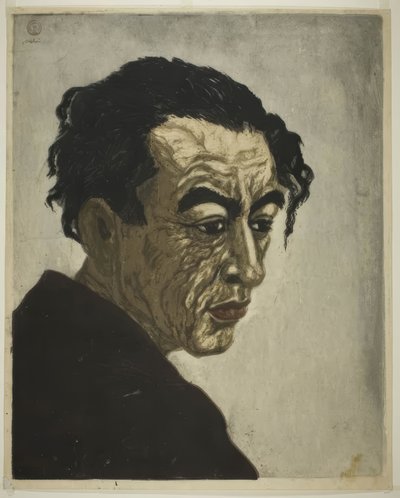 Portrait of the Poet Hagiwara Sakutaro (1886–1942), Author of "Ice Island" by Onchi Kôshirô