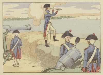 A Lieutenant in Valence in 1785, Napoleon watched artillery exercises by Onfray de Breville Job