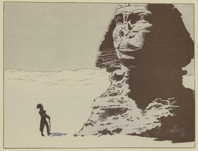 Confronting the Sphinx, Napoleon Thought He Heard It Murmur the Word: Immortality! by Onfray de Breville Job