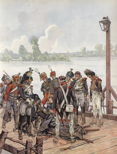 Jean Lannes, Fatally Wounded at the Battle of Aspern-Essling, with Napoleon, 1809 by Onfray de Breville Job