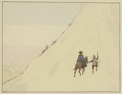 Napoleon Passed the Mont St Bernard Riding a Mule, Guided by a Young Man Who He Rewarded Generously, 16 May 1800 by Onfray de Breville Job