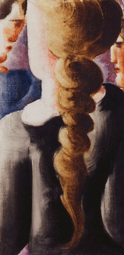 Dark Pigtail from behind, Small image I by Oskar Schlemmer