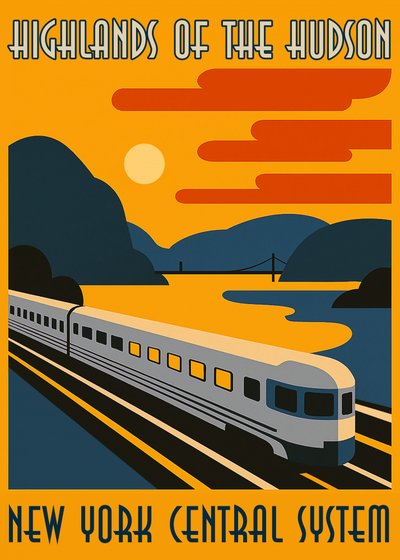 Art Deco Hudson Train by Osvaldo Russo