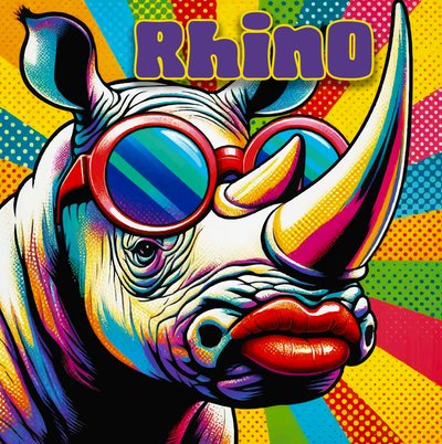 Colorful Pop Rhino by Osvaldo Russo