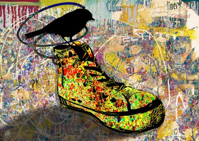 Colorful Sneaker Bird by Osvaldo Russo
