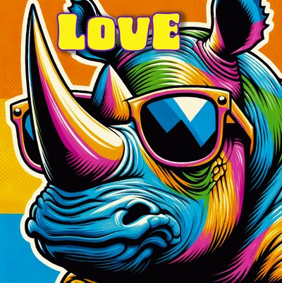 Cool Rhino Love Sunglasses by Osvaldo Russo