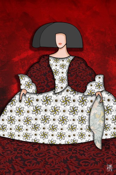 Elegant Lady in Floral Dress by Osvaldo Russo