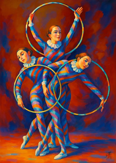 Harlequin Hoop Dancers by Osvaldo Russo