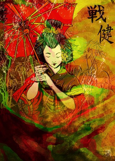Japanese Umbrella Geisha by Osvaldo Russo