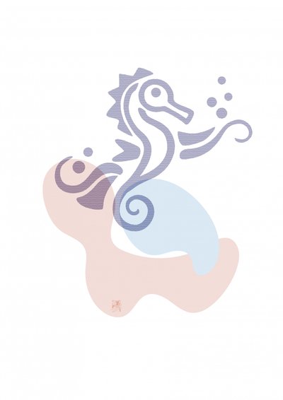 Pastel Seahorse Abstract by Osvaldo Russo