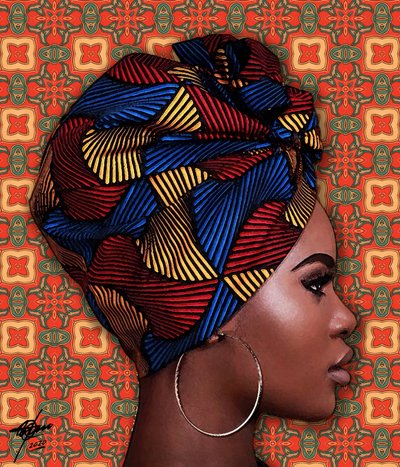 Vibrant Headwrap Portrait by Osvaldo Russo