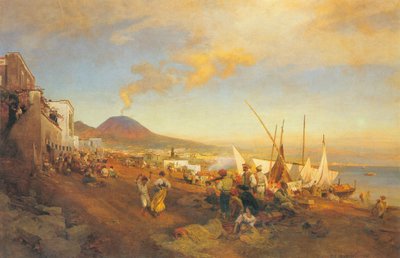 On the Beach of Naples by Oswald Achenbach