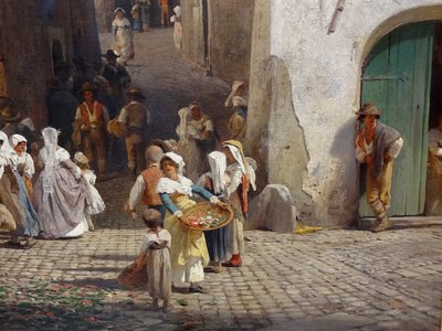 A Feast in Genazzano by Oswald Achenbach